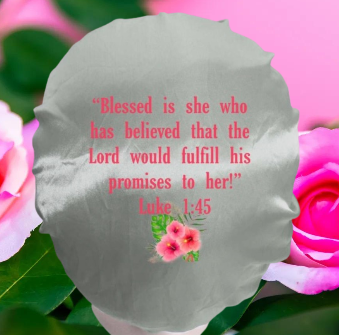 Gray Luke 1:45 Biblically Beautiful Signature Hair Bonnet